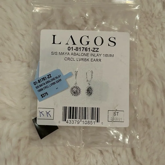 LAGOS Abalone Shell Pendant Necklace and Earrings Set - Like New - Picture 9 of 9